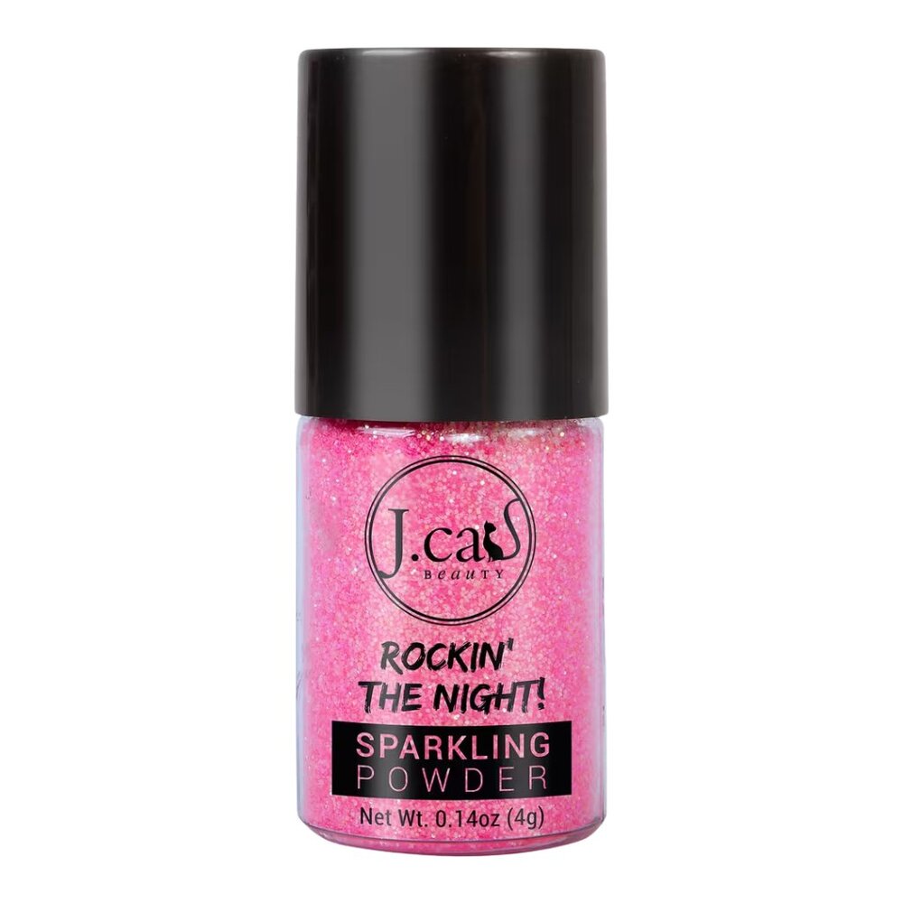 J.Cat Beauty Rockin' The Night Sparkling Powder, Color Ultra Pink - Hot Pink